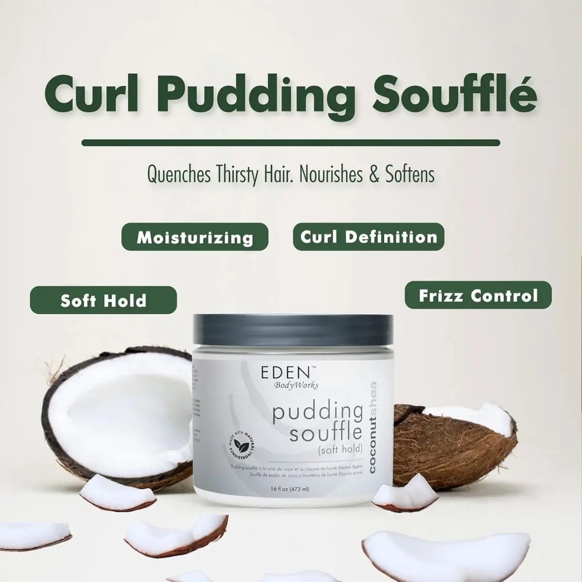 Eden BodyWorks Coconut Shea Pudding Soufflé - Sana Beauty NL